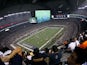  A general view of the Washington Redskins against the Dallas Cowboys during their game at Cowboys Stadium on September 26, 2011