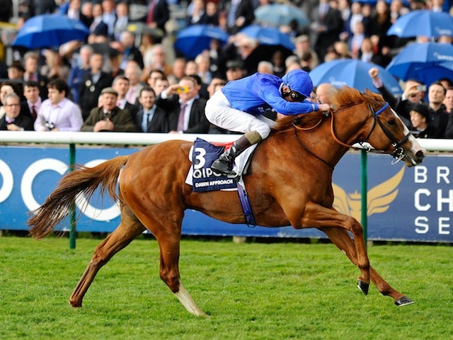 Dawn Approach on his way to victory in the 2000 Guineas at Newmarket on May 4, 2013