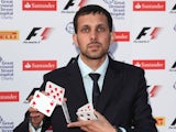 Magician Dynamo arrives for the F1 party at the Natural History Museum on July 6, 2011