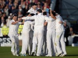 England celebrate winning the Ashes at Chester-le-Street on August 12, 2013