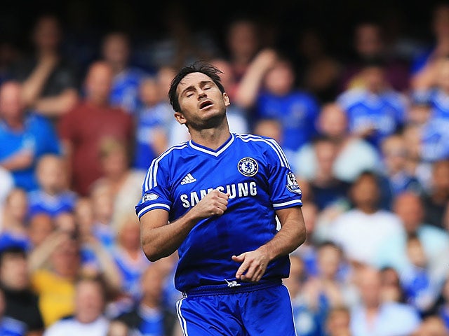 Chelsea's Frank Lampard reacts after having his penalty saved by Hull's Allan McGregor on August 18, 2013