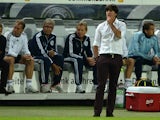 German head coach Joachim Loew reacts during the friendly football match Germany vs Paraguay on August 14, 2013