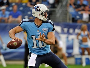 Tennessee Titans' Jake Locker in action on August 8, 2013