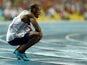James Dasaolu of Great Britain looks on after competing in the Men's 100 metres Final during Day Two of the 14th IAAF World Athletics Championships Moscow 2013 at Luzhniki Stadium on August 11, 2013
