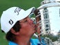 2013 US PGA Champion Jason Dufner celebrates his victory at Oak Hill on August 11, 2013