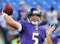 Baltimore Ravens' Joe Flacco during a warm up on August 15, 2013