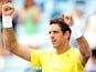 Juan Martin Del Potro of Argentina celebrates his win over Feliciano Lopez of Spain during the Western & Southern Open on August 15, 2013