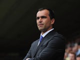 Roberto Martinez of Everton looks on during the Barclays Premier League match between Norwich City and Everton at Carrow Road on August 17, 2013
