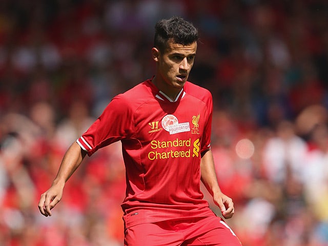 Liverpool's Philippe Coutinho in action against Olympiacos during a friendly match on August 3, 2013