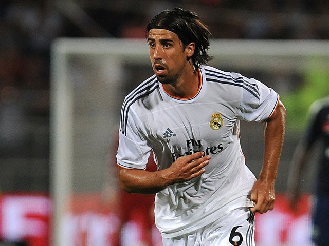 Real Madrid's Sami Khedira in action against Lyon during a friendly match on July 24, 2013