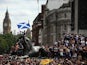 Scotland fans swarm Trafalgar Square ahead of the friendly against England on August 14, 2013