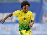 Willian of FC Anzhi Makhachkala in action during the Russian Premier League match between FC Dinamo Moscow and FC Anzhi Makhachkala at the Arena Khimki Stadium on July 19, 2013