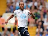 Younes Kaboul of Tottenham in action during a pre season friendly match between Tottenham Hotspur and Espanyol at White Hart Lane on August 10, 2013