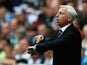 Newcastle boss Alan Pardew reacts on the touchline during the match against West Ham on August 24, 2013