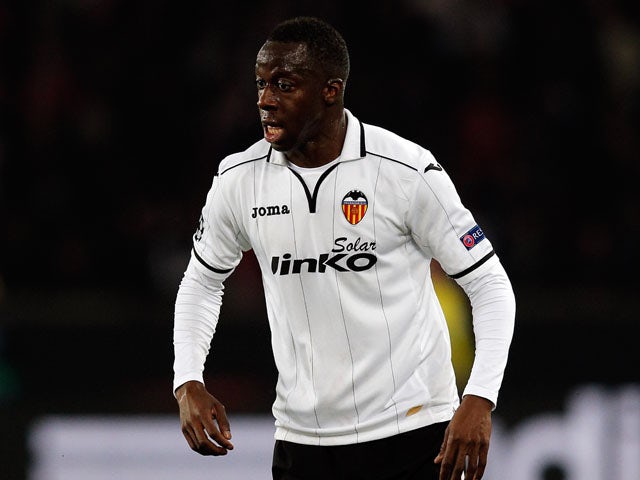 Aly Cissokho of Valencia in action during the Round of 16 UEFA Champions League match between Paris St Germain and Valencia CF at Parc des Princes on March 6, 2013