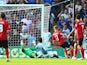 Cardiff's Aron Gunnarsson scores the equaliser against Manchester City on August 25, 2013