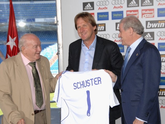 Bernd Schuster is unveiled as the new manager of Real Madrid.