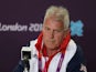 Brent Hills of Great Britain looks on during the Team GB Football press conference at the Olympic Park on July 16, 2012