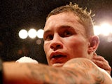 Carl Frampton in action during his IBF Inter-Continental Super Bantamweight match against Raul Hirales on May 26, 2013