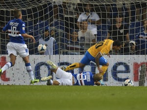 Juventus' Carlos Tevez wheels away having scored against Sampdoria on August 24, 2013