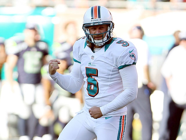 Miami Dolphins' Dan Carpenter in action during the game against Seattle Seahawks on November 25, 2012