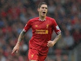 Daniel Agger of Liverpool in action during the Barclays Premier League match between Liverpool and Stoke City at Anfield on August 17, 2013