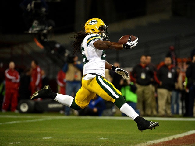 Running back DuJuan Harris #26 of the Green Bay Packers runs the ball in for a touchdown against the San Francisco 49ers in the second quarter during the NFC Divisional Playoff Game at Candlestick Park on January 12, 2013