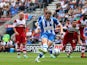 Wigan's Grant Holt scores the opening goal from the penalty spot during the match against Middlesbrough on August 25, 2013
