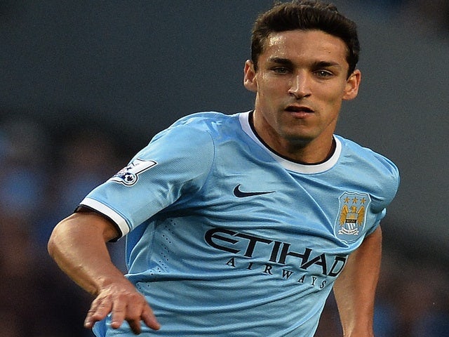 City summer signing Jesus Navas in action against Newcastle on August 19, 2013