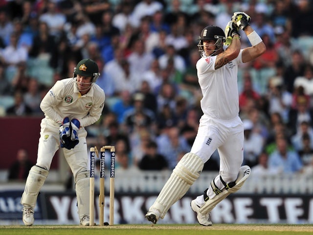 England's Kevin Pietersen at the crease during the fifth Ashes test on August 25, 2013