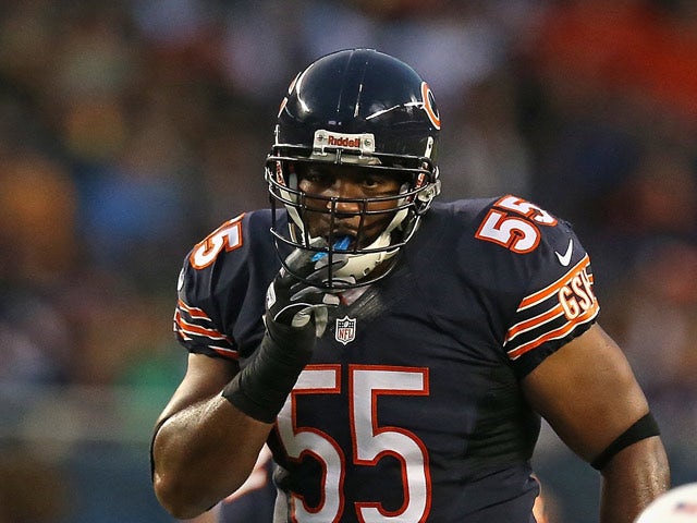Chicago Bears' Lance Briggs in action during the game against San Diego Chargers on August 15, 2013