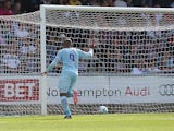 Coventry's Leon Clarke celebrates after scoring the equaliser against Preston on August 25, 2013