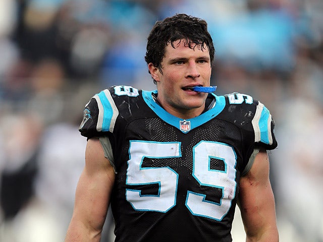 Carolina Panthers' Luke Kuechly during the match against Oakland Raiders on December 23, 2012