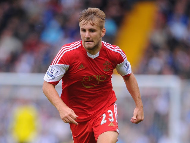 Luke Shaw of Southampton in action during the Barclays Premier League match between West Bromwich Albion and Southampton at The Hawthorns on August 17, 2013