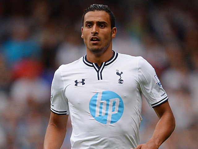 Tottenham's Nacer Chadli in action during a friendly match against Espanyol on August 10, 2013
