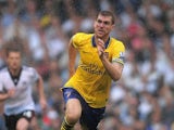 Arsenal's Per Mertesacker in action during the match against Fulham on August 25, 2013