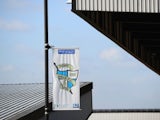 A club flag hangs at Vale Park on March 1, 2011