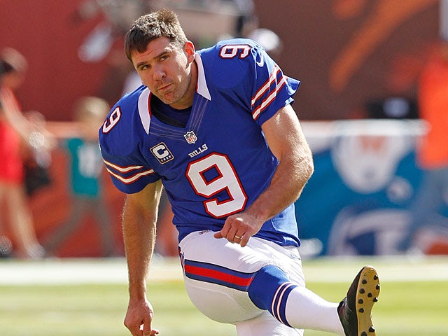 Buffalo Bills' Rian Lindell during a warm-up before the game against Miami Dolphins on December 23, 2012
