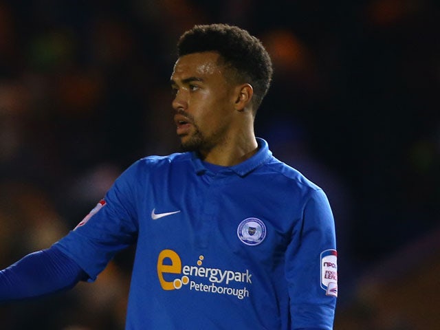 Nicky Ajose of Peterborough United during the FA Cup with Budweiser third round match between Peterborough United and Norwich City at London Road Stadium on January 5, 2013