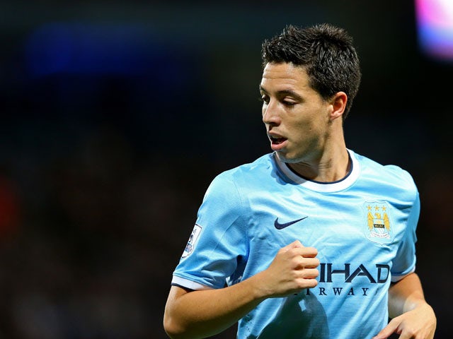 Samir Nasri of Manchester City during the Barclays Premier League match between Manchester City and Newcastle United at the Etihad Stadium on August 19, 2013
