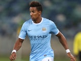 Scott Sinclair of Manchester City during the Nelson Mandela Football Invitational match between AmaZulu and Manchester City at Moses Mabhida Stadium on July 18, 2013