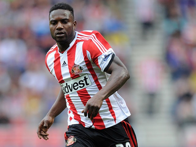 Stephane Sessegnon of Sunderland in action during the Barclays Premier League match between Sunderland and Fulham at the Stadium of Light on August 17, 2013