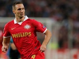 PSV's Tim Matavz in action during the Champions League match against AC Milan on August 20, 2013