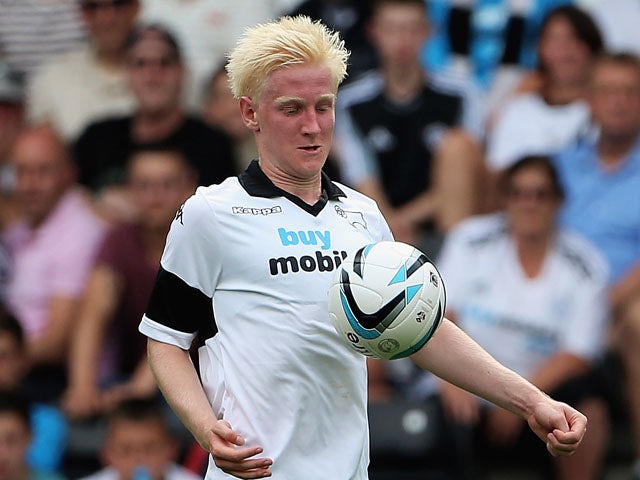 Will Hughes of Derby County in action during the Pre Season Friendly match between Derby County and West Bromwich Albion at Pride Park Stadium on July 27, 2013