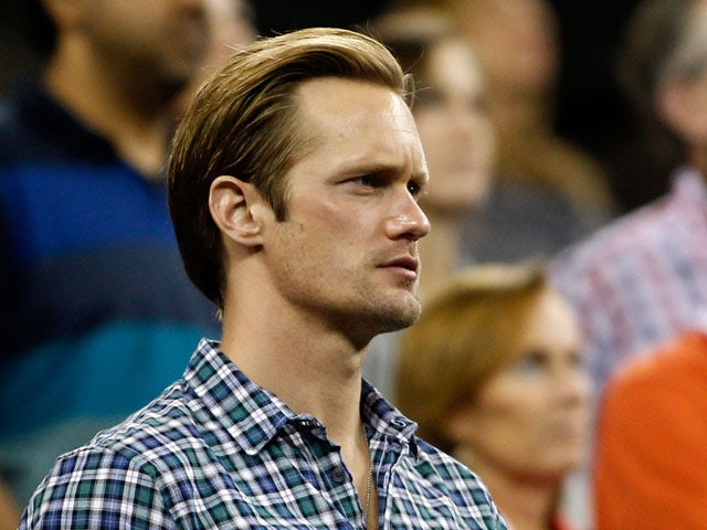 Actor Alexander Skarsgård watches play between Rafael Nadal of Spain and Andrey Golubev of Kazakhstan during Day Two of the 2011 U.S. Open at the USTA Billie Jean King National Tennis Center on August 30, 2011