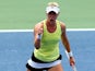 Alison Riske of the United States celebrates a set point during her women's singles third round match against Petra Kvitova of the Czech Republic on Day Six of the 2013 US Open at USTA Billie Jean King National Tennis Center on August 31, 2013