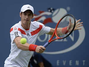 Andy Murray in action against Florian Mayer during their US Open third round match on September 1, 2013