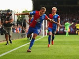Dwight Gayle of Crystal Palace celebrates scoring his penalty during the Barclays Premier League match between Crystal Palace and Sunderland at Selhurst Park on August 31, 2013