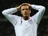 David Beckham despairs during the friendly between England and Germany on August 22, 2007