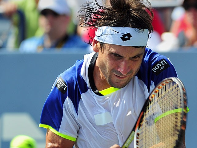 David Ferrer in action during the match against Roberto Bautista Agut during the second round of the US Open on August 29, 2013